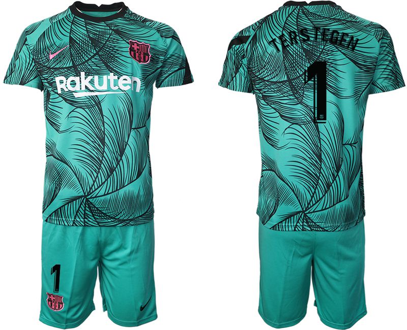 Men 2020-2021 club Barcelona green training suit #1 Soccer Jerseys